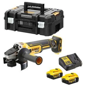 Amoladora angular inalámbrica dewalt 125 mm xr 18v con 2 baterías de 5ah y