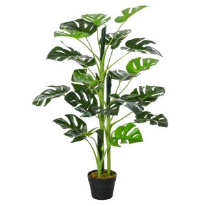 Planta monstera artificial pe, pp, cemento color verde 16x16x100 cm