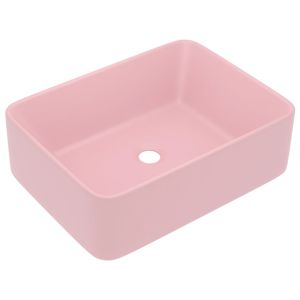 vidaXL lavabo de lujo de cerámica rosa mate 41x30x12 cm