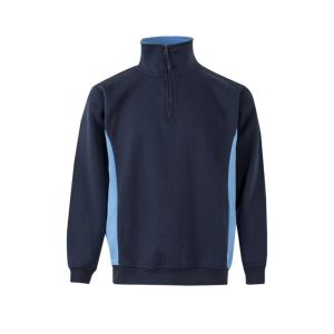 Sudadera bicolor cremallera xl azul navy/celeste