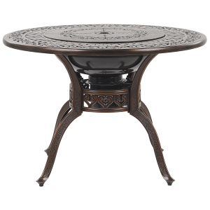 Mesa de jardín cm metal marrón oscuro manfria