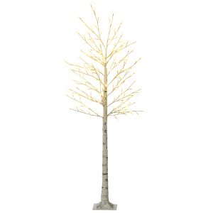 Árbol de luces pp color blanco 21.5x21.5x180 cm Homcom