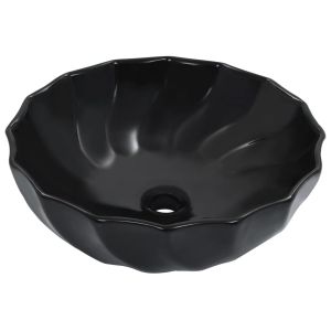 vidaXL lavabo 46x17 cm cerámica negro