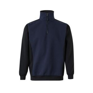 Sudadera bicolor cremallera s azul navy/negro