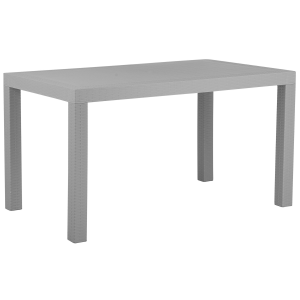 Mesa de jardín 140 x 80 cm material sintético gris claro fossano