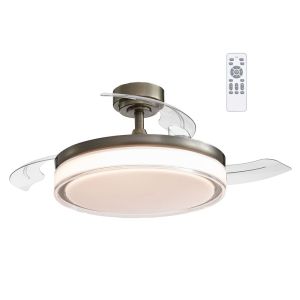 Ventilador de techo retráctil con luz LED 45w oroel cuero 3 cct