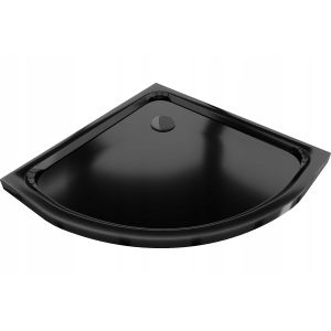 Plato de ducha antideslizante 70x70cm, semicircular negro