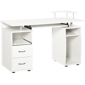 Mesa de ordenador melamina de madera color blanco 120x55x85 cm homcom