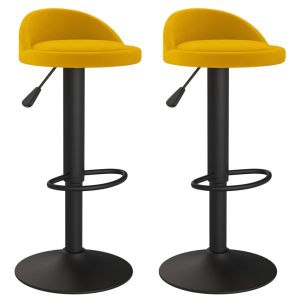 vidaXL taburetes de cocina 2 unidades terciopelo amarillo