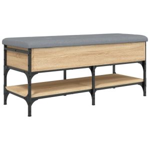 vidaXL banco zapatero madera de ingeniería roble sonoma 102x42x45 cm