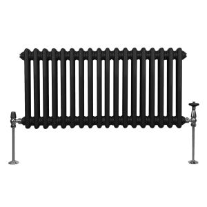 Radiador tradicional horizontal de 2 columnas - 300 x 832 mm - negro