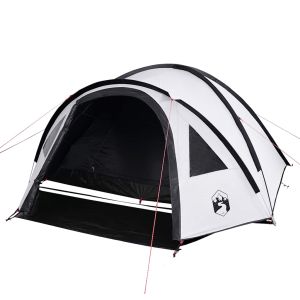 vidaXL tienda de campaña iglú 4 personas tela opaca impermeable blanco