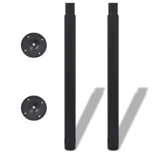 vidaXL 2x patas de mesa telescópicas negro 710 mm-1100 mm