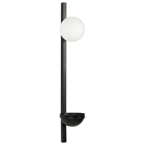 Lámpara de pared de vidrio negro/blanco 86 cm con maceta isabella