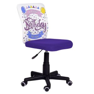 Silla de estudio infantil píntame morado - blanco 38,5cm x 77a85 x cm