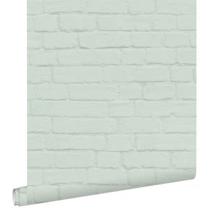 Estahome papel pintado pared de ladrillos menta verde - 0,53 x 10,05 m