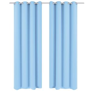 vidaXL cortinas opacas 2 piezas con ojales de metal 135x245cm turquesa