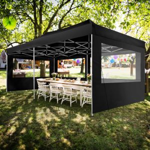 Carpa viola 3x6 m con 4 paneles laterales