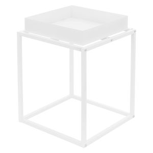 Soporte para plantas de metal 46 x 35 x 35 cm blanco