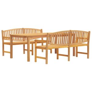 vidaXL juego de comedor para jardín 3 pzas madera maciza de teca