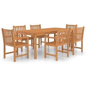 vidaXL conjunto de comedor de jardín 7 piezas madera maciza de teca