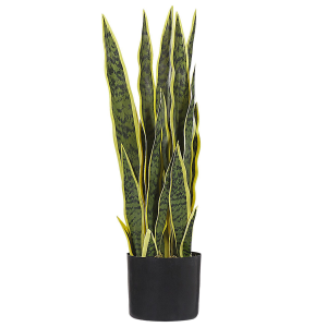 Planta artificial en maceta verde/negro 63 cm snake plant