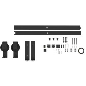 Herraje para puerta acero al carbono 122x0.5x4 cm Homcom