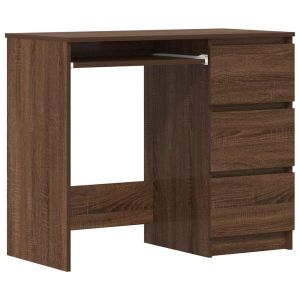 vidaXL escritorio de madera contrachapada roble marrón 90x45x76 cm