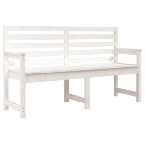 vidaXL banco de jardín madera maciza pino blanco 159,5x48x91,5 cm