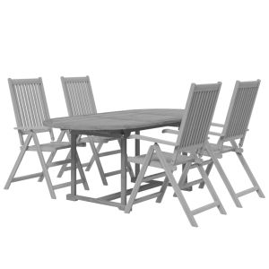 vidaXL juego de comedor de jardín 5 piezas madera maciza de acacia