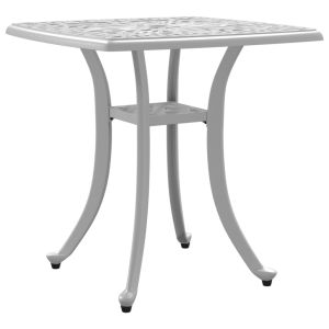 vidaXL mesa de jardín aluminio fundido blanco 53x53x53 cm