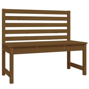 vidaXL banco de jardín madera maciza pino marrón miel 109 cm