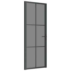 vidaXL puerta interior vidrio egs y aluminio negro 76x201,5 cm