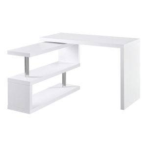 Mesa escritorio de esquina tablero de nido de abeja , dm y acero inoxidable
