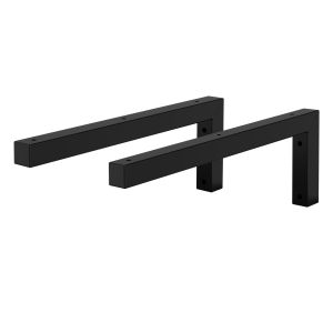 Soporte de pared juego de 2 ángulo en l 40x15 cm negro de acero