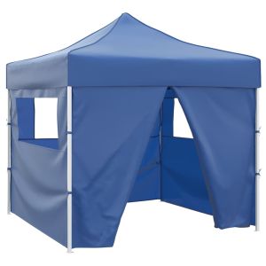 vidaXL cenador plegable azul con 4 paredes 3x3 m