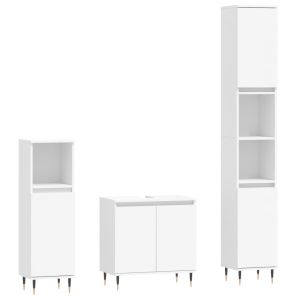 vidaXL set de muebles de baño 3 piezas madera contrachapada blanco