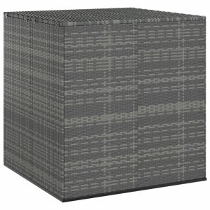 vidaXL baúl de cojines para jardín de ratán pe gris 100x97,5x104 cm