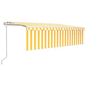 vidaXL toldo automático persiana, LED y sensor de viento amarillo 5x3m