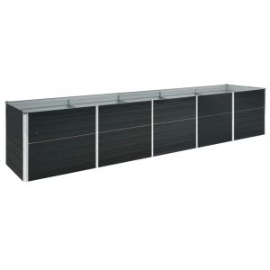 vidaXL arriate de acero galvanizado gris antracita 400x80x45 cm