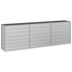 vidaXL arriate de acero galvanizado plateado 240x40x77 cm