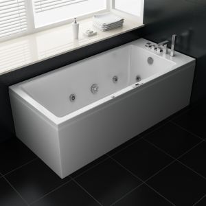 Ecode® bañera hidromasaje "tenerife" 180x80x60 cm con mantenedor de calor