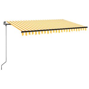 vidaXL toldo manual retráctil con LED amarillo y blanco 400x350 m