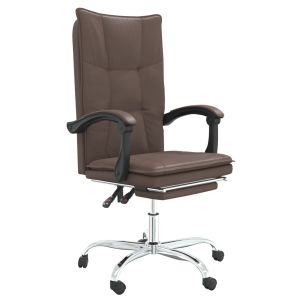 vidaXL silla de oficina reclinable cuero sintético marrón