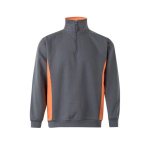 Sudadera bicolor cremallera xl gris/naranja