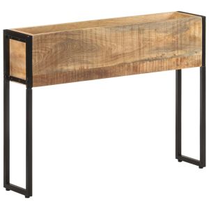 vidaXL jardinera de madera de mango rugosa 90x20x68 cm