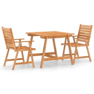 vidaXL juego de comedor para jardín 3 piezas madera maciza de acacia