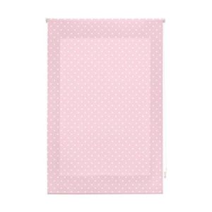 Estor enrollable premium 110x180  rosa con motas blancas