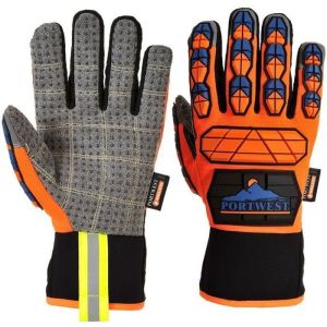 Guantes impermeables multirriesgo portwest aqua-seal pro - naranja/azul - h