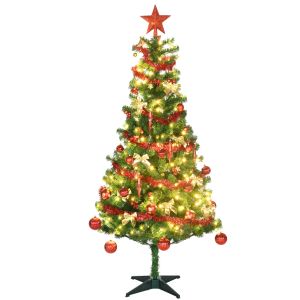 Árbol de navidad plástico, acero color verde 86x86x180 cm Homcom